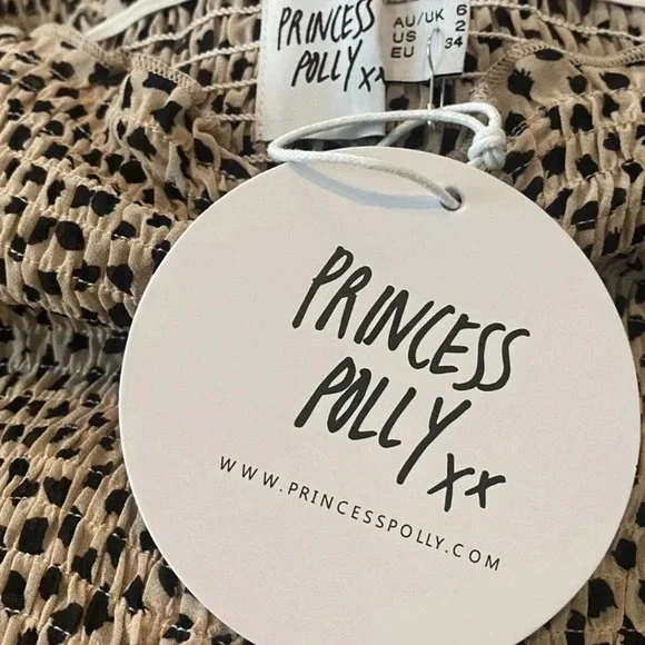 Princess Polly Kinsley Leopard‎ Print Mini Dress Womens Size 2 NWT (551) - Picture 3 of 6